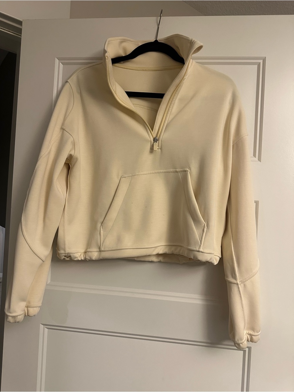 lululemon athletica Cropped Cream Half-Zip Pullover